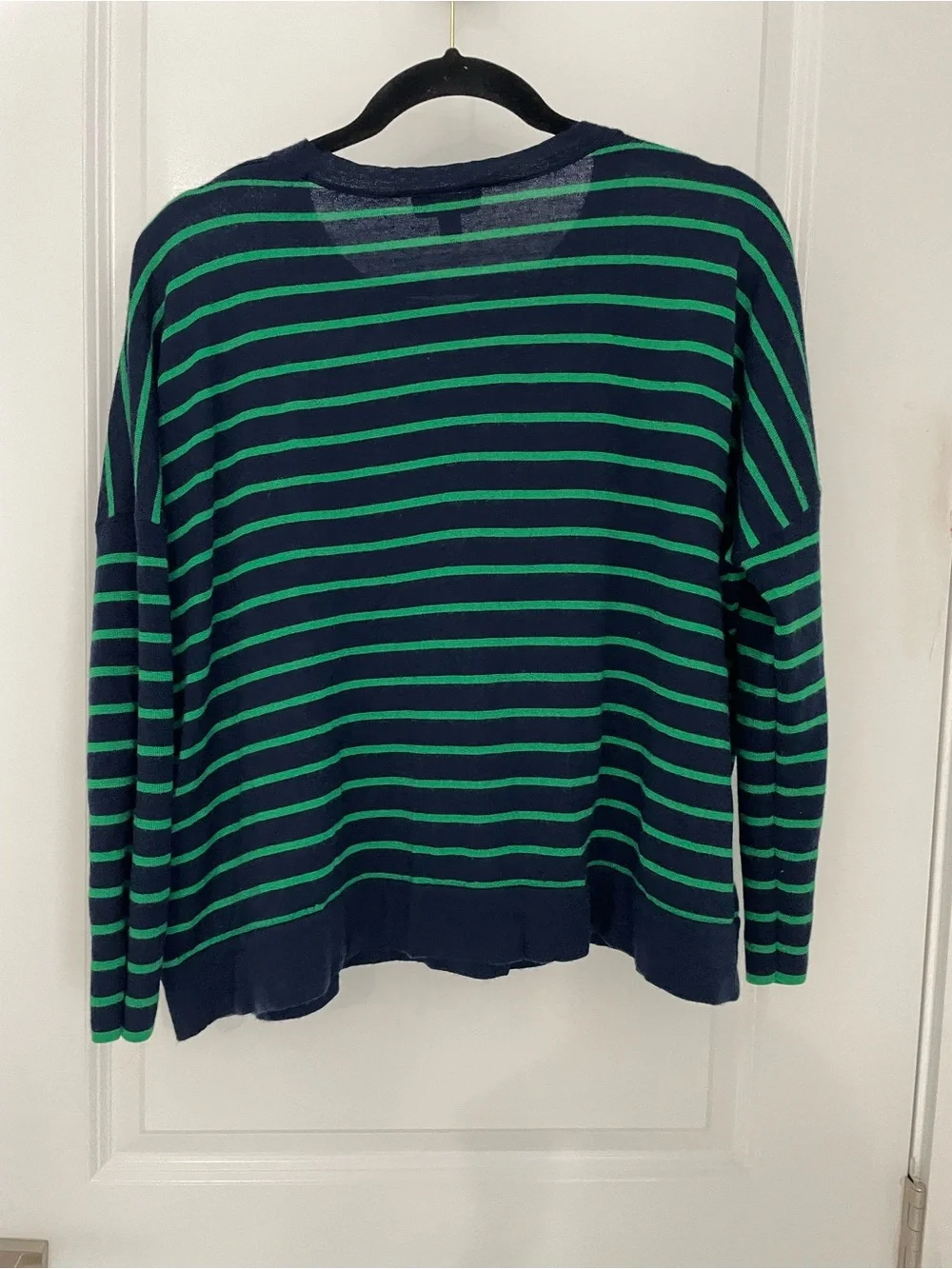 J. Crew Striped Merino Wool Sweater Oversized Crew Neck Preppy Nautical.      21